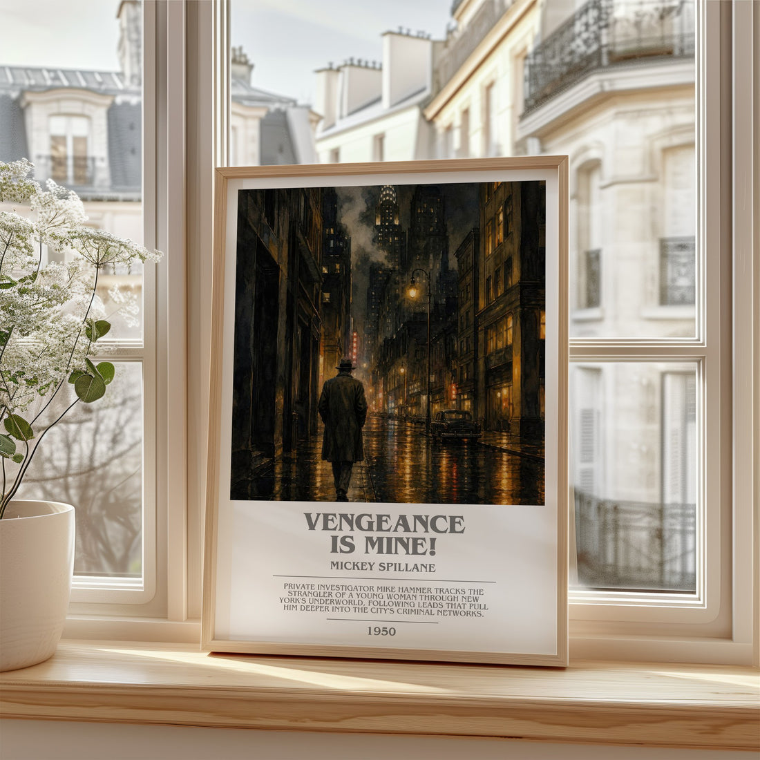 Vengeance Is Mine! bookish poster colour and style options – Mickey Spillane book art