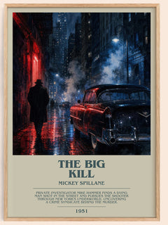 The Big Kill bookish book poster by Mickey Spillane – framed literary art print