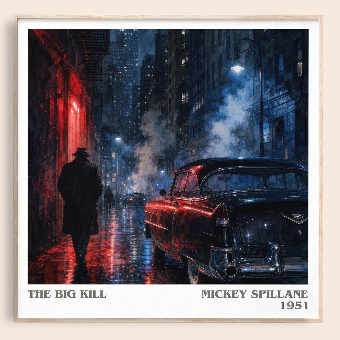 The Big Kill literary book poster by Mickey Spillane – framed literary art print
