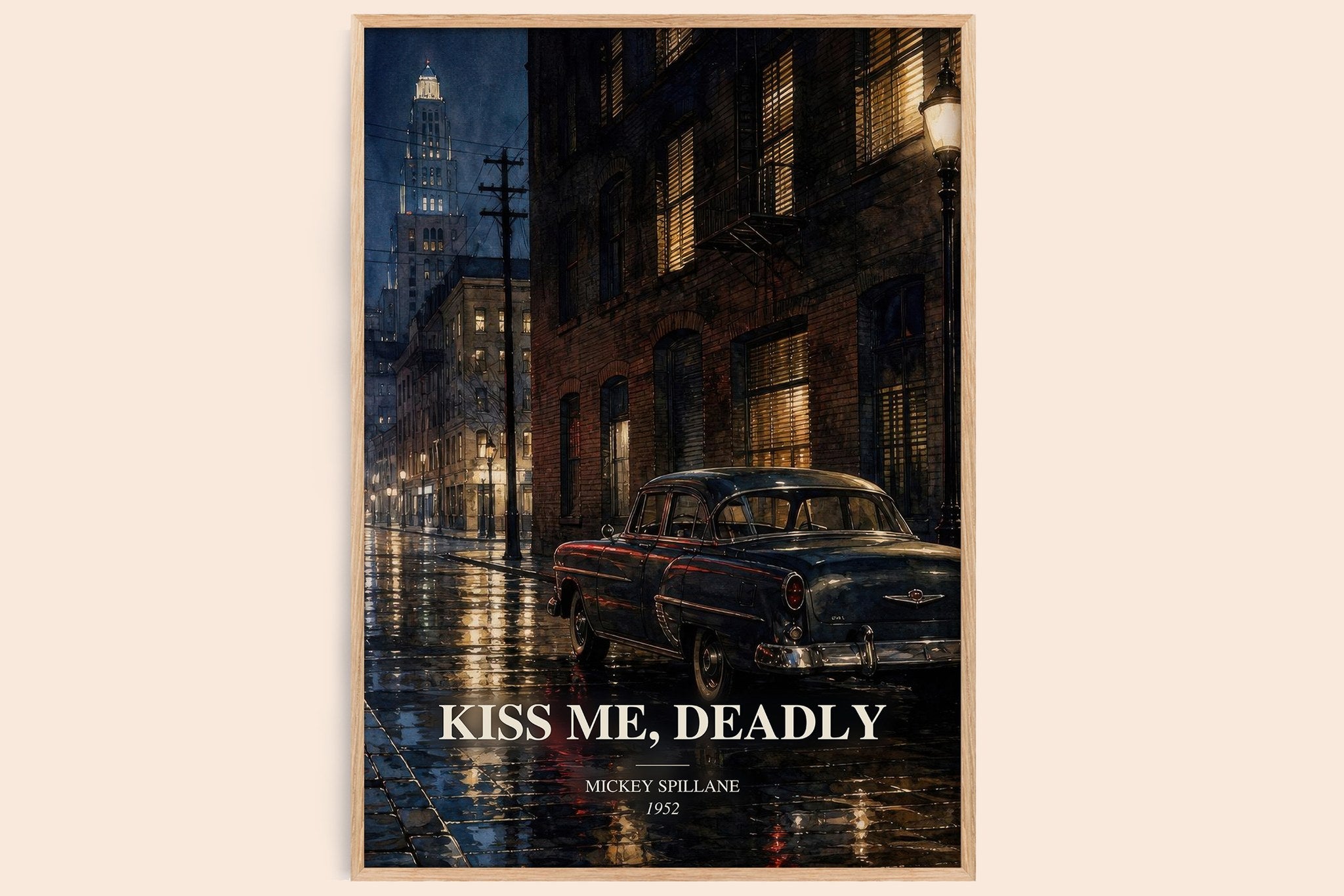 Kiss Me, Deadly Book Watercolour Illustration by Mickey Spillane