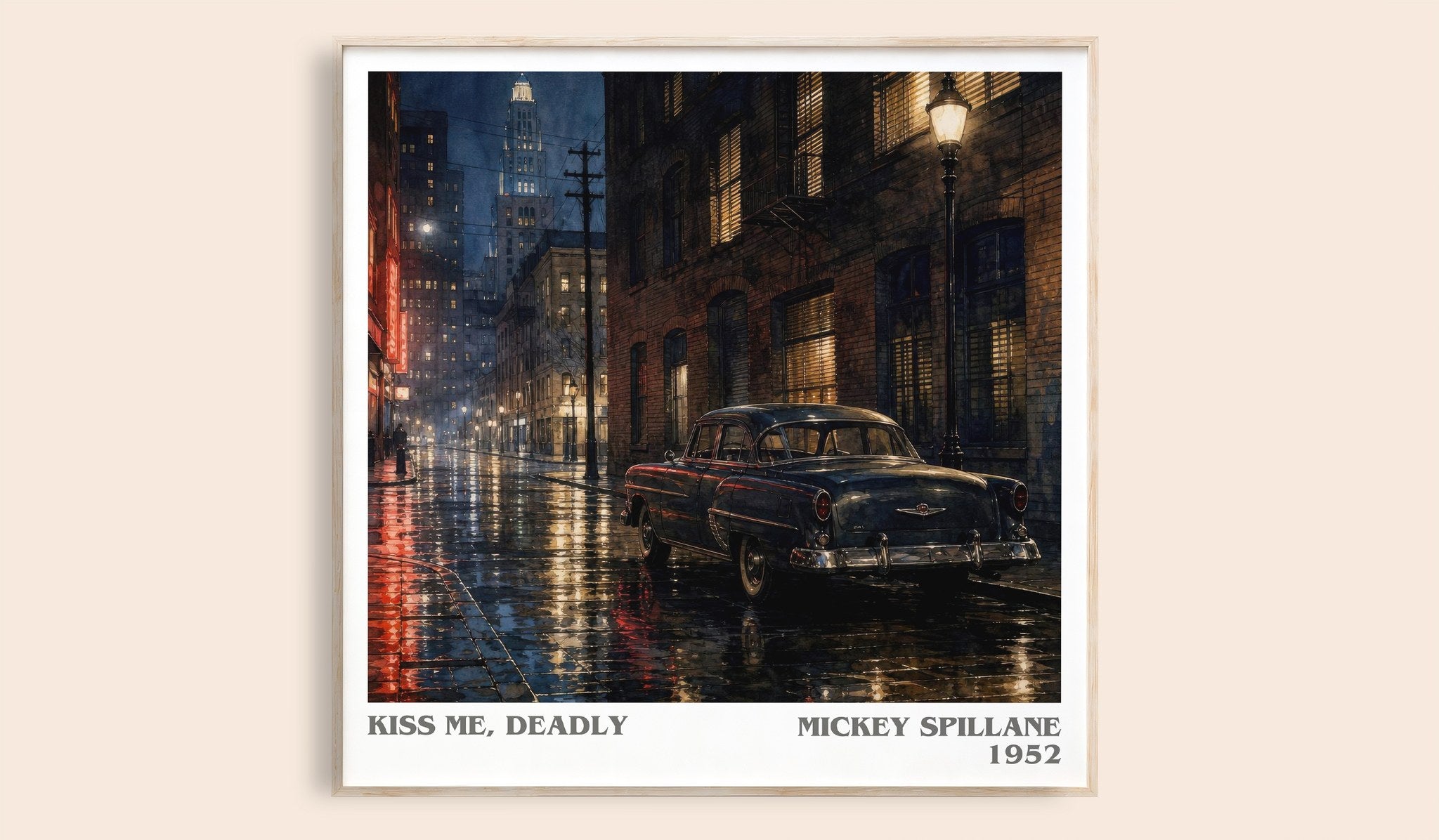 Kiss Me, Deadly Literary Art Print by Mickey Spillane