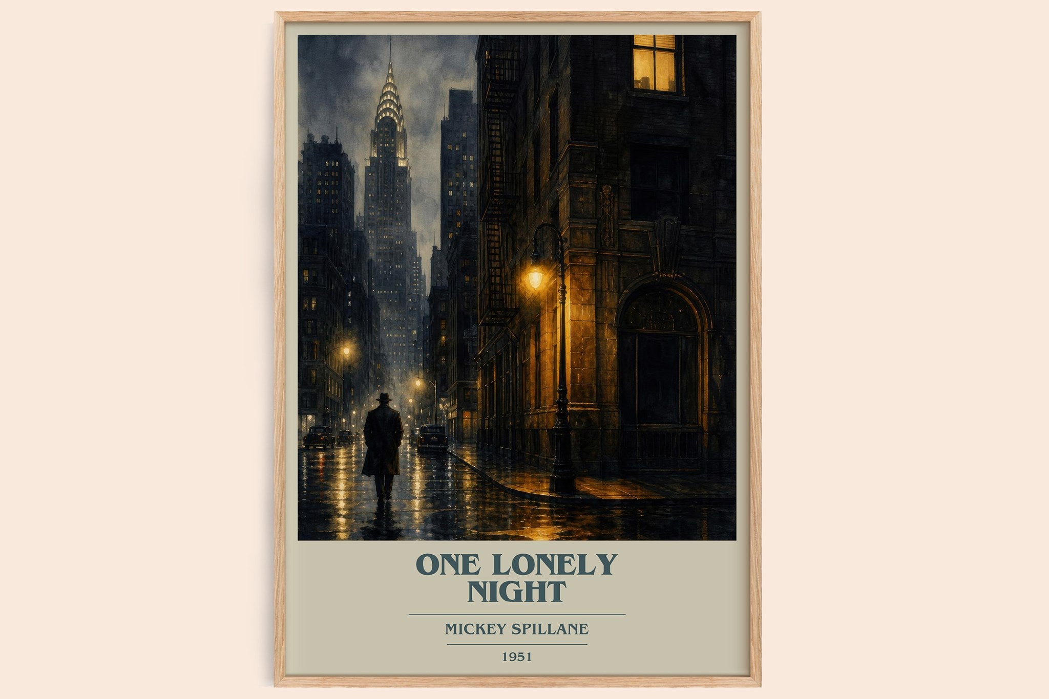 One Lonely Night Book Cover Poster by Mickey Spillane