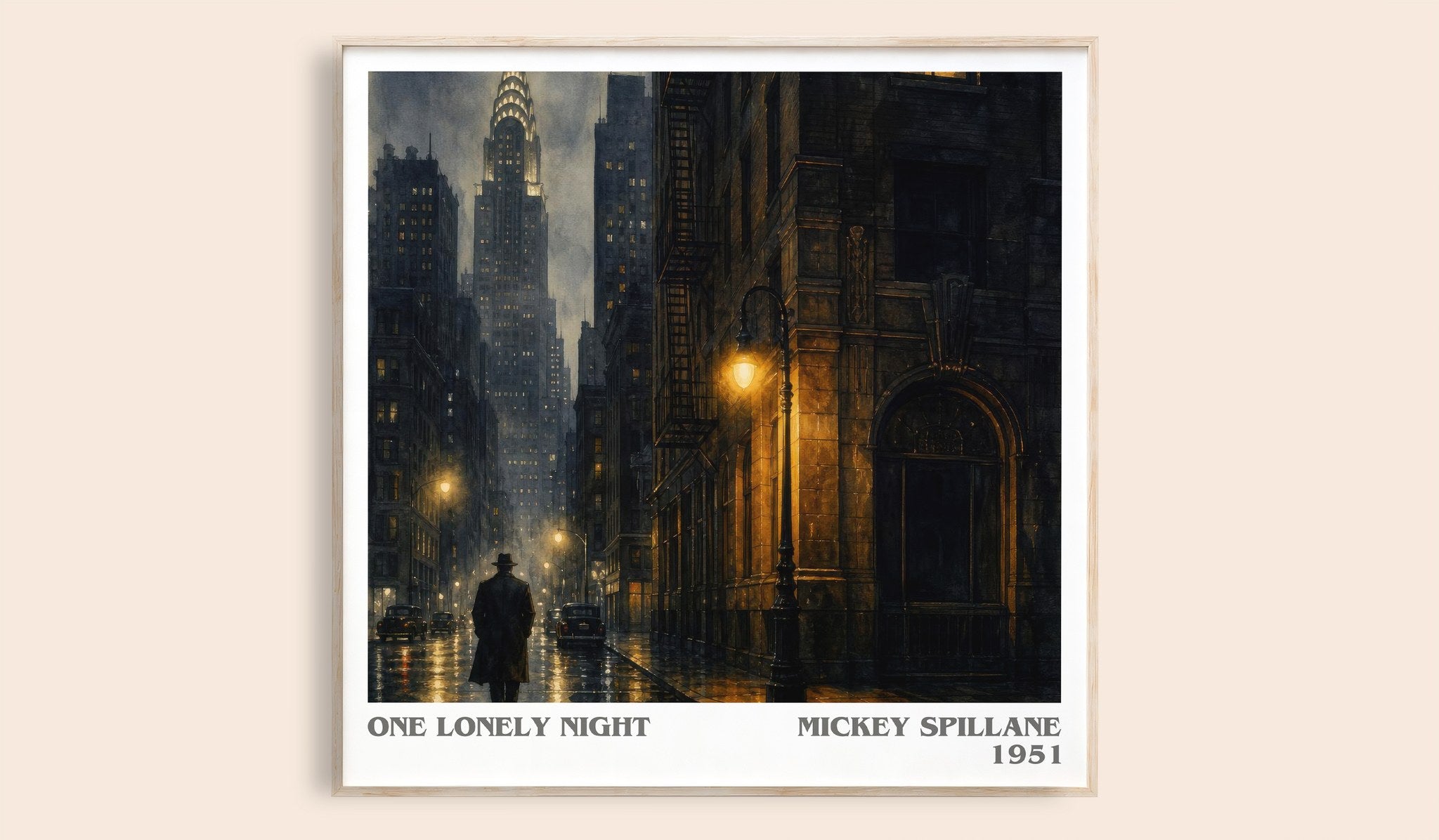 One Lonely Night Literary Art Print by Mickey Spillane