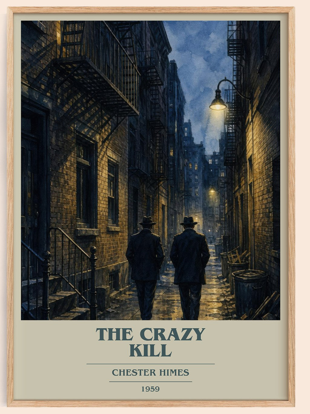 The Crazy Kill book cover book poster by Chester Himes – framed literary art print