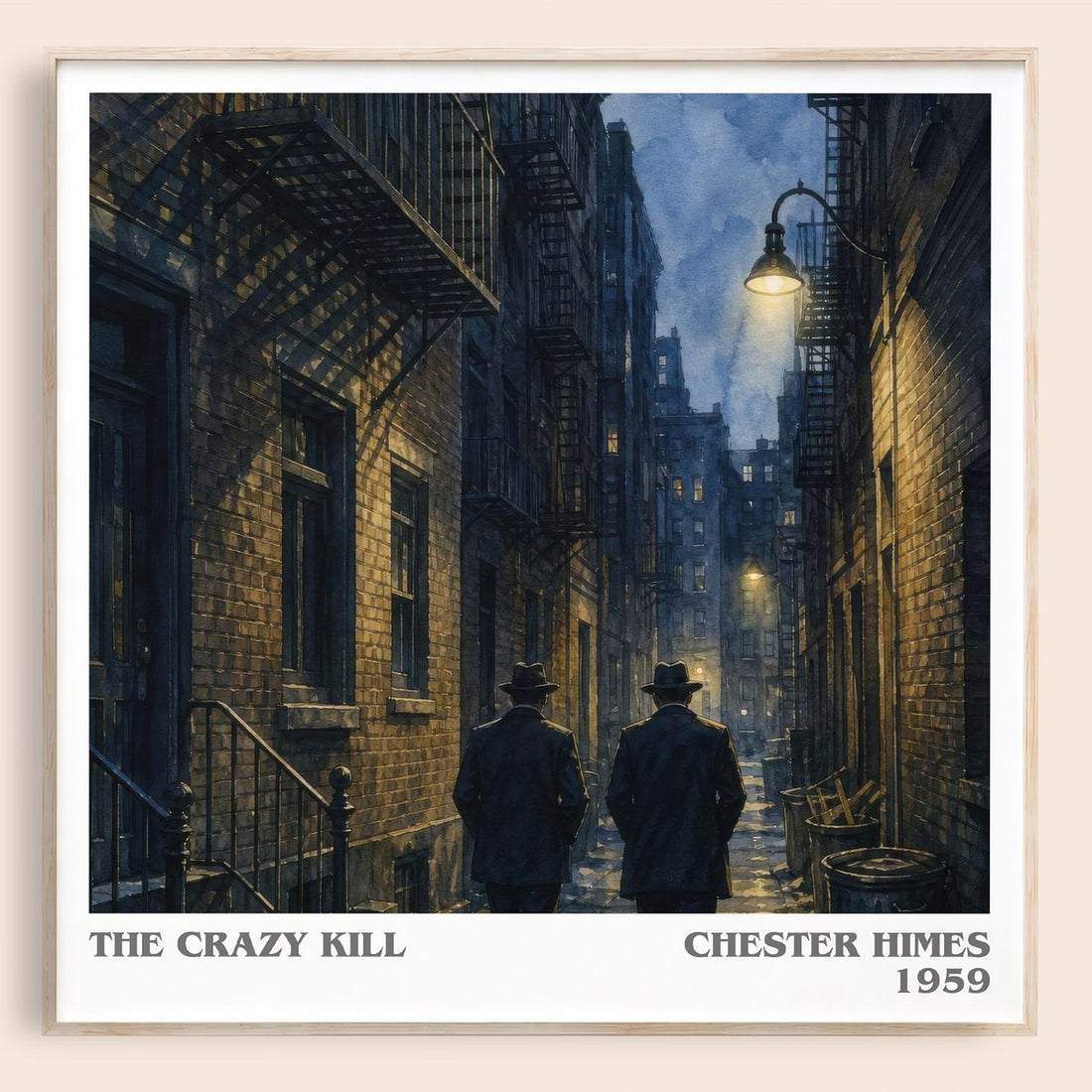 The Crazy Kill literary book poster by Chester Himes – framed literary art print