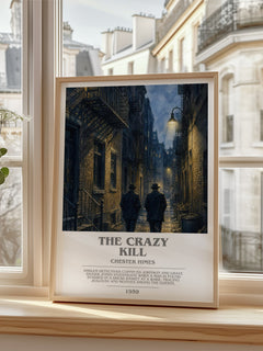 The Crazy Kill bookish poster colour and style options – Chester Himes book art