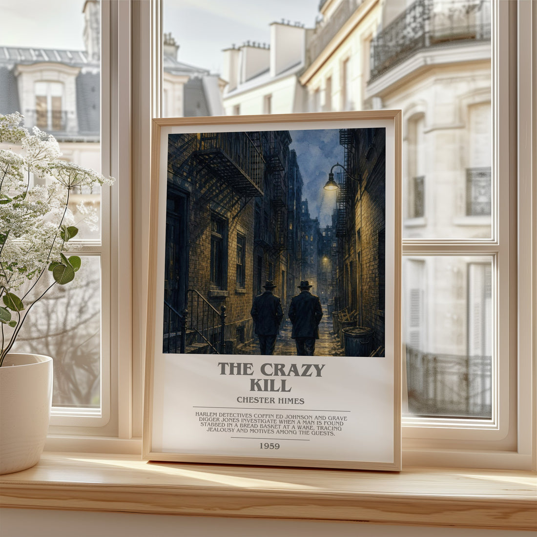 The Crazy Kill bookish poster colour and style options – Chester Himes book art