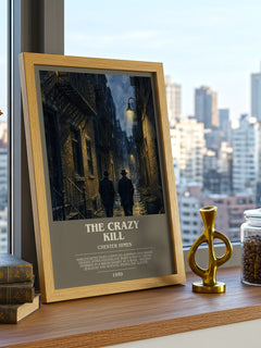 The Crazy Kill bookish print framed by window – literary home decor