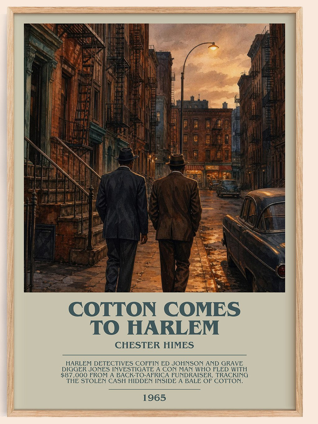 Cotton Comes to Harlem bookish book poster by Chester Himes – framed literary art print