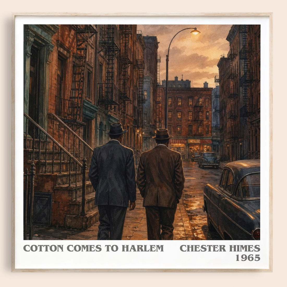 Cotton Comes to Harlem literary book poster by Chester Himes – framed literary art print