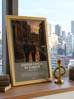 Cotton Comes to Harlem bookish print framed by window – literary home decor
