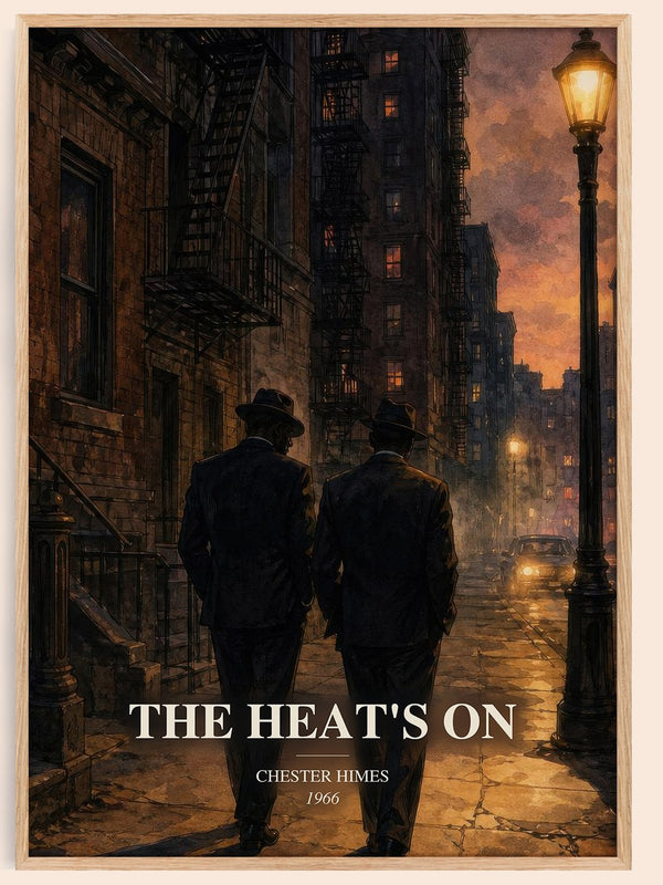 The Heat's On watercolour book poster by Chester Himes – framed literary art print