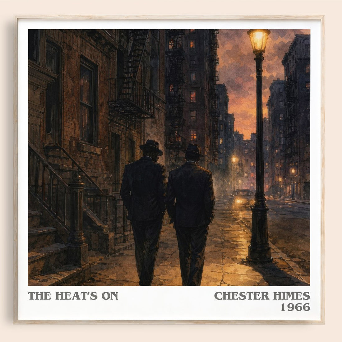 The Heat's On literary book poster by Chester Himes – framed literary art print