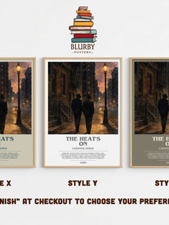 The Heat's On bookish print in frame leaning in hallway – crime wall art