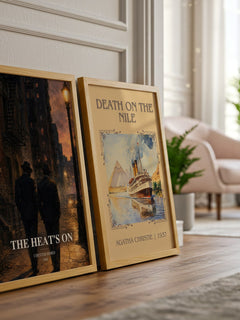 The Heat's On watercolour print framed by window – literary home decor