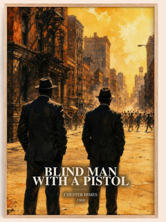 Blind Man with a Pistol watercolour book poster by Chester Himes – framed literary art print