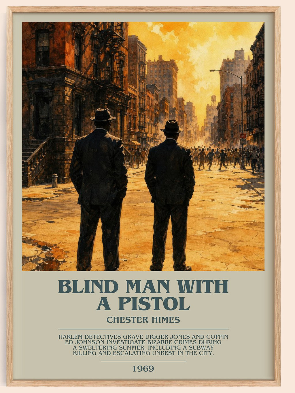 Blind Man with a Pistol bookish book poster by Chester Himes – framed literary art print