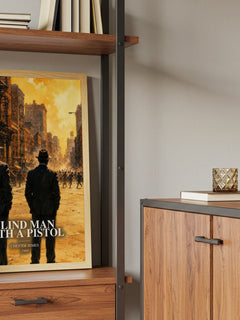 Blind Man with a Pistol book watercolour illustration paper finish options – matte satin gloss