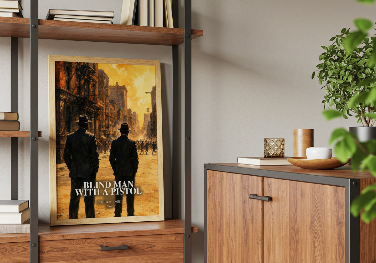 Blind Man with a Pistol book watercolour illustration paper finish options – matte satin gloss
