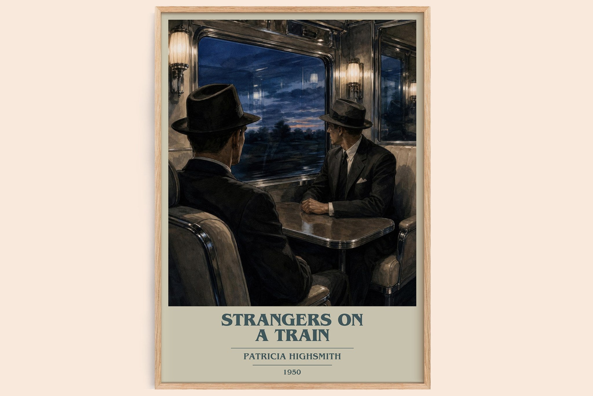 Strangers on a Train Book Cover Poster by Patricia Highsmith