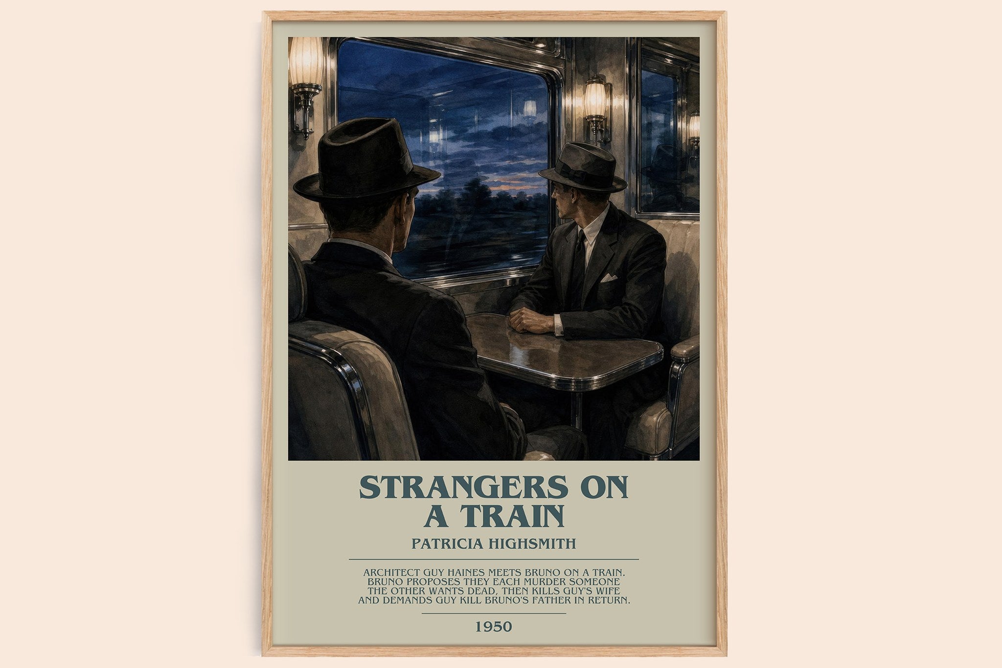 Strangers on a Train Bookish Wall Art by Patricia Highsmith