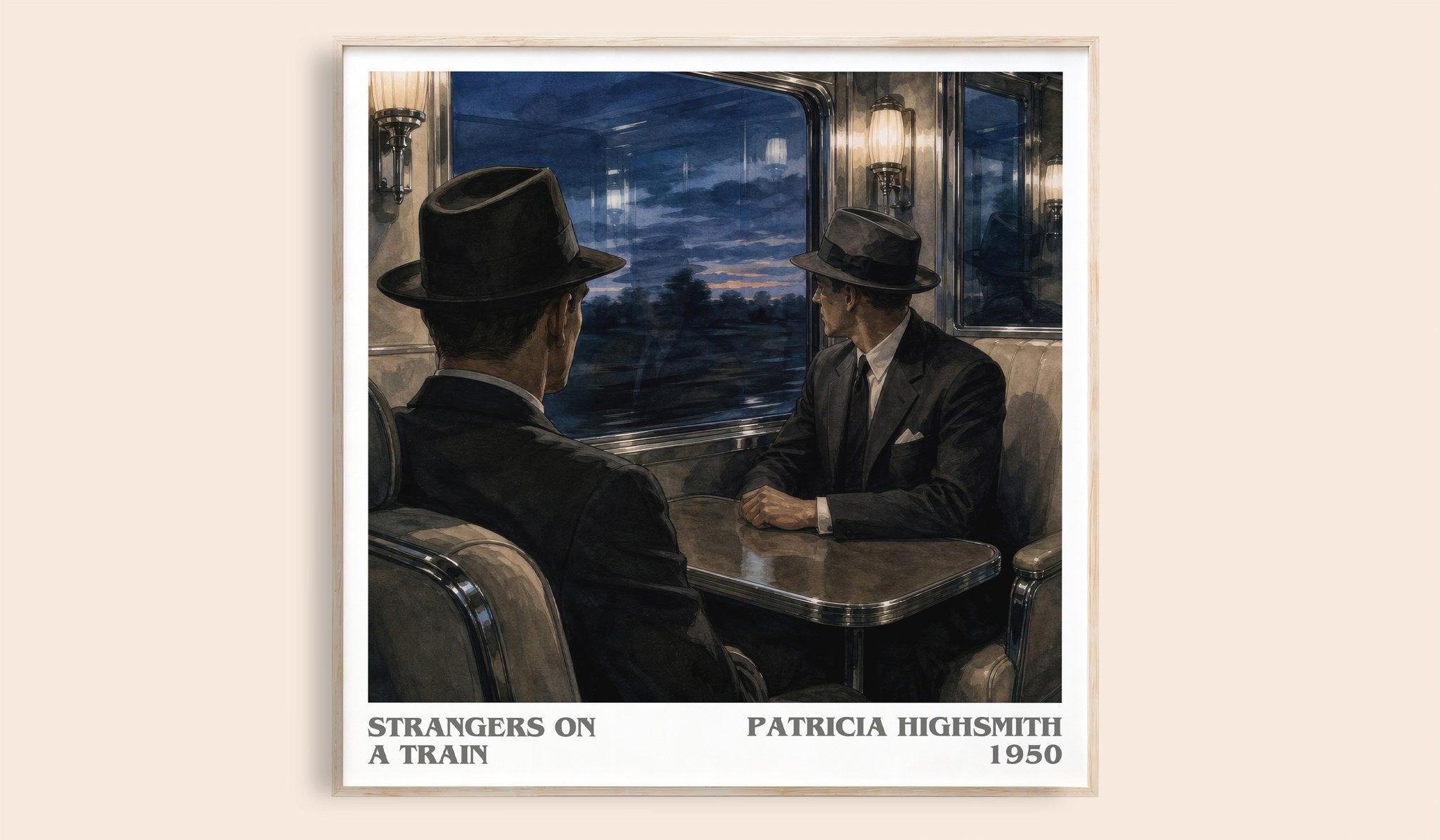 Strangers on a Train Literary Art Print by Patricia Highsmith
