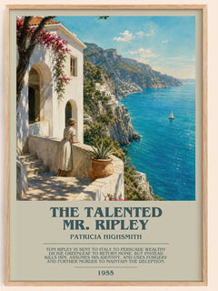 The Talented Mr. Ripley bookish book poster by Patricia Highsmith – framed literary art print