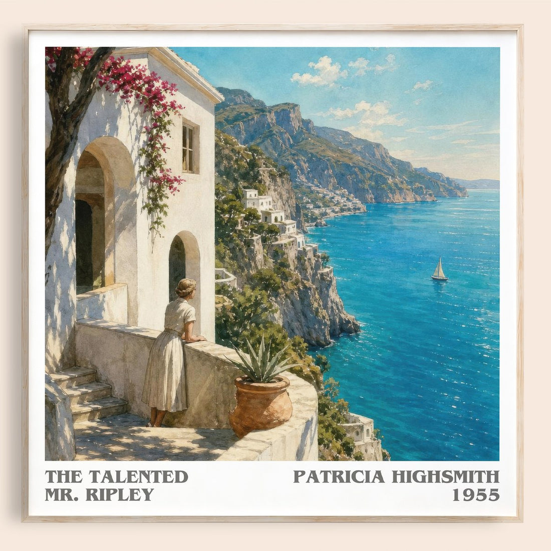 The Talented Mr. Ripley literary book poster by Patricia Highsmith – framed literary art print