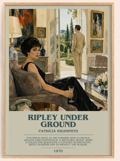 Ripley Under Ground bookish book poster by Patricia Highsmith – framed literary art print