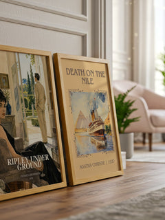 Ripley Under Ground watercolour print framed by window – literary home decor