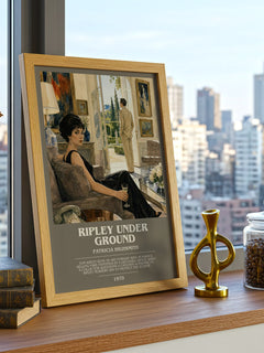 Ripley Under Ground bookish print framed by window – literary home decor