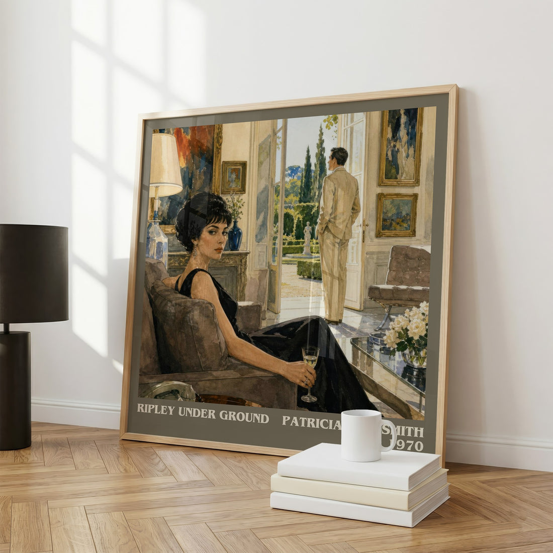 Ripley Under Ground literary print framed by window – literary home decor