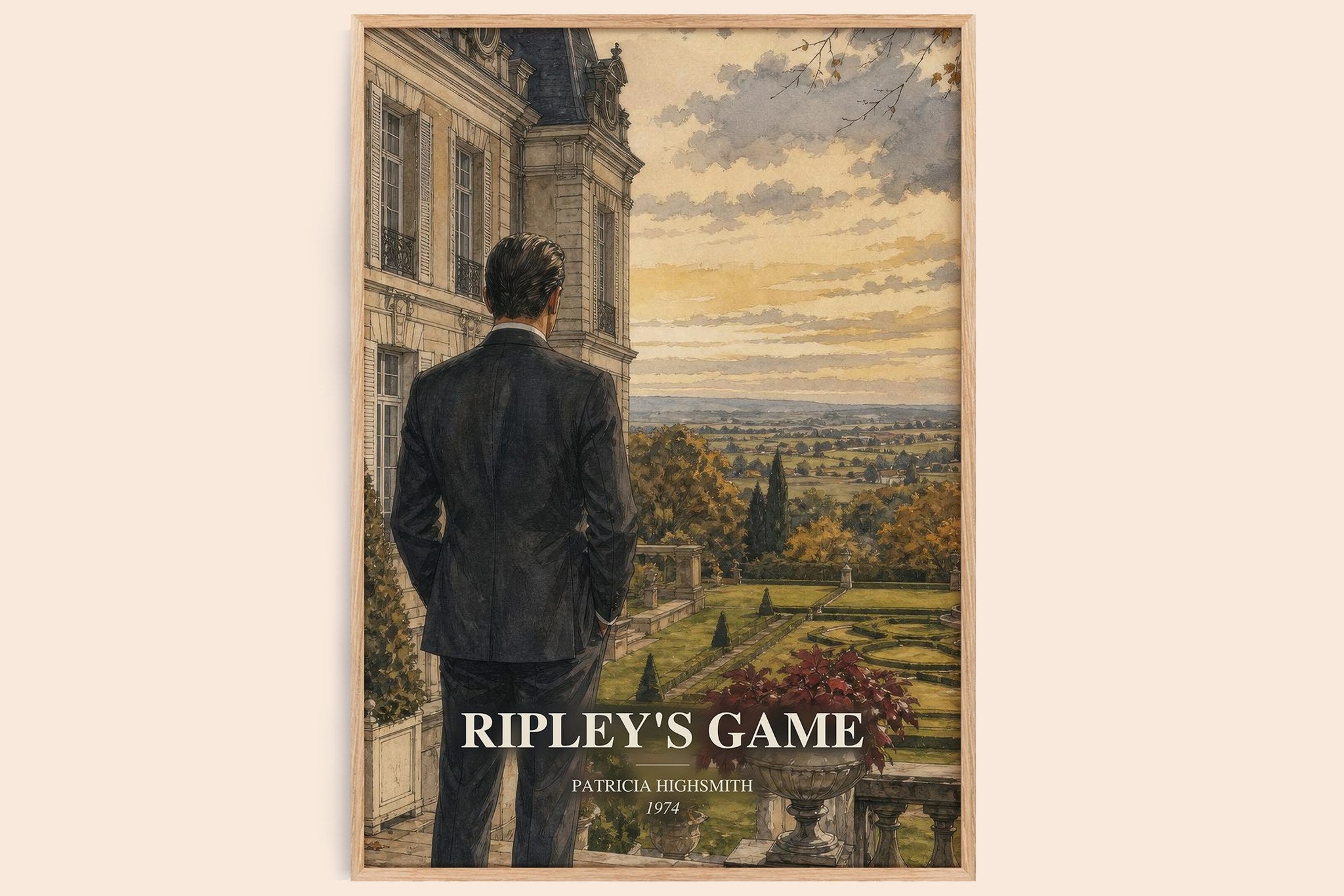 Ripley's Game Book Watercolour Illustration by Patricia Highsmith