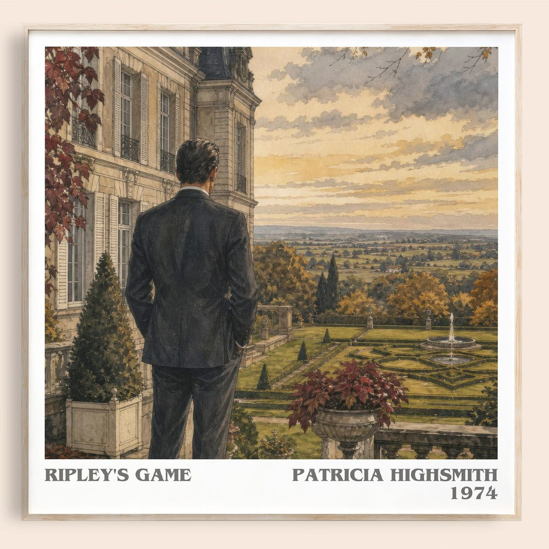 Ripley's Game literary book poster by Patricia Highsmith – framed literary art print