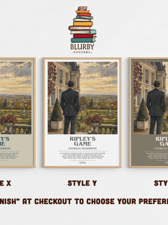 Ripley's Game bookish print in frame leaning in hallway – crime wall art