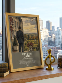 Ripley's Game bookish print framed by window – literary home decor