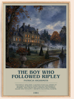 The Boy Who Followed Ripley bookish book poster by Patricia Highsmith – framed literary art print