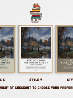 The Boy Who Followed Ripley bookish print in frame leaning in hallway – crime wall art