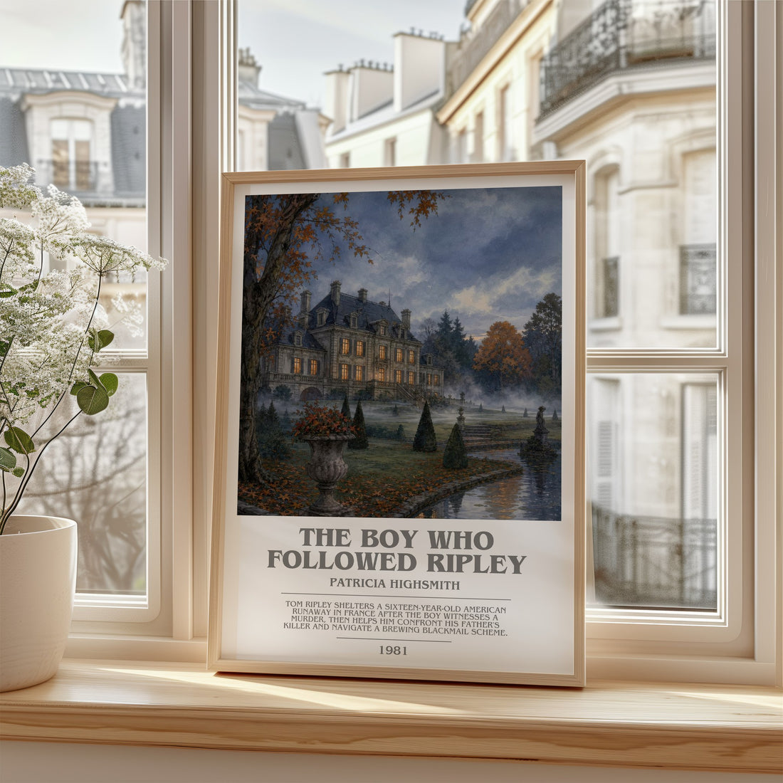 The Boy Who Followed Ripley bookish poster colour and style options – Patricia Highsmith book art
