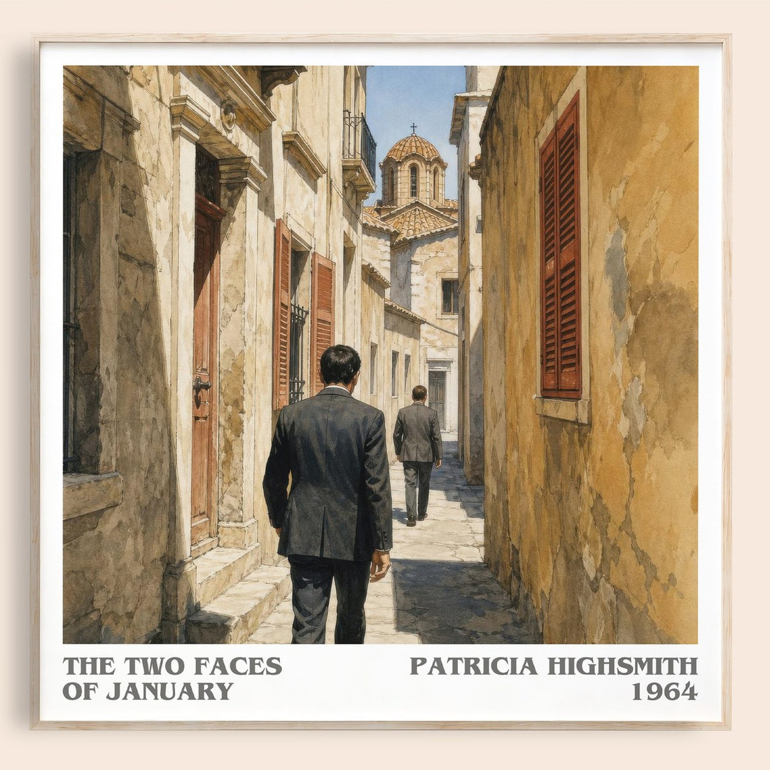 The Two Faces of January literary book poster by Patricia Highsmith – framed literary art print