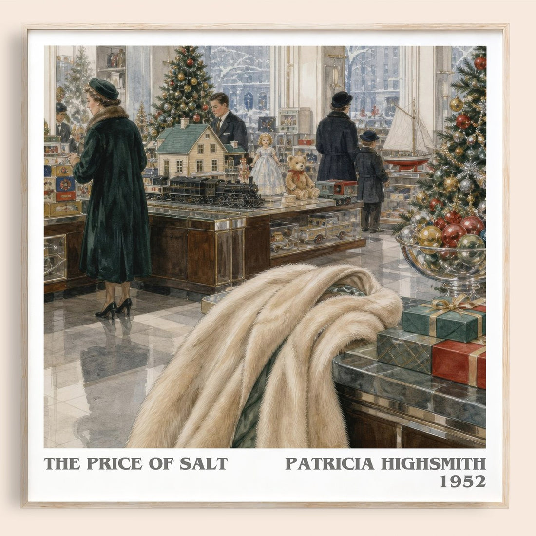 The Price of Salt literary book poster by Patricia Highsmith – framed literary art print