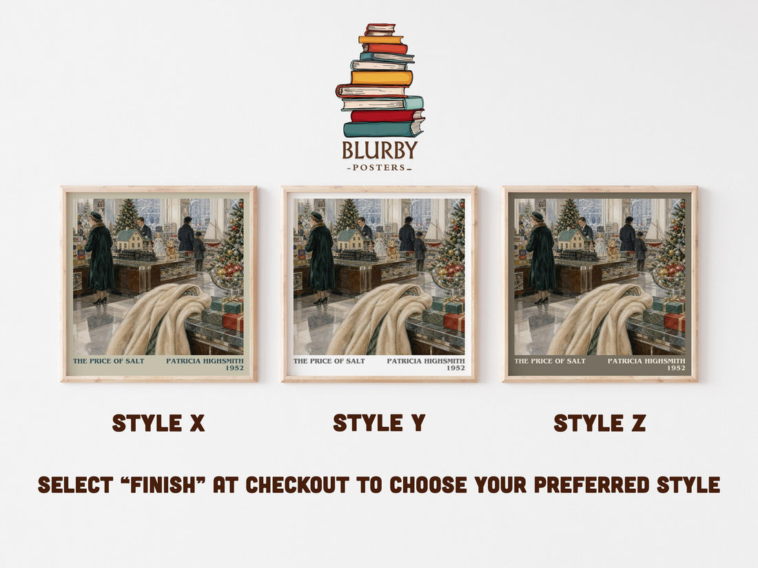 The Price of Salt literary print in frame leaning in hallway – romance wall art (mockup)