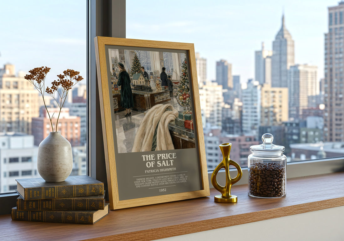 The Price of Salt bookish print framed by window – literary home decor