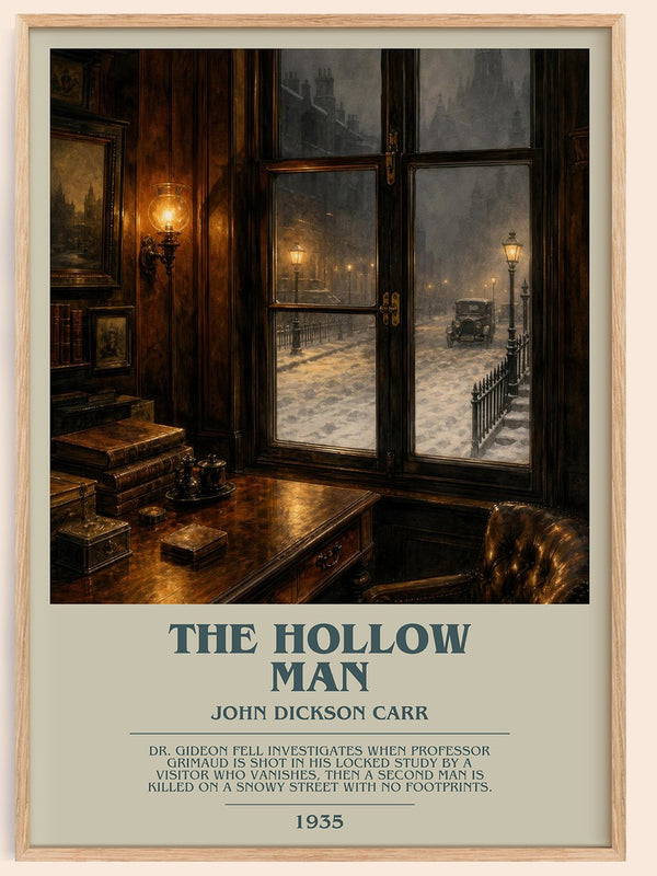 The Hollow Man bookish book poster by John Dickson Carr – framed literary art print