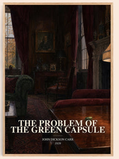 The Problem of the Green Capsule watercolour book poster by John Dickson Carr – framed literary art print