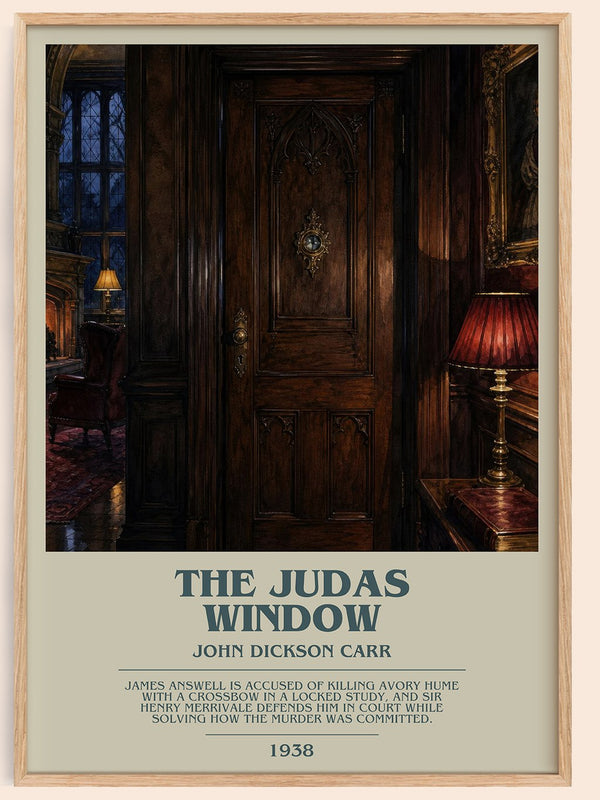 The Judas Window bookish book poster by John Dickson Carr – framed literary art print