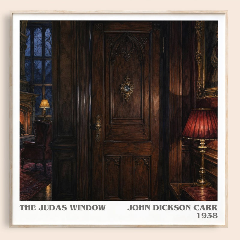 The Judas Window literary book poster by John Dickson Carr – framed literary art print