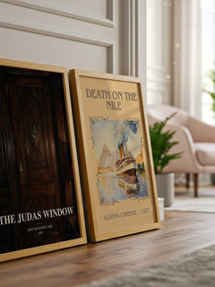 The Judas Window watercolour print framed by window – literary home decor