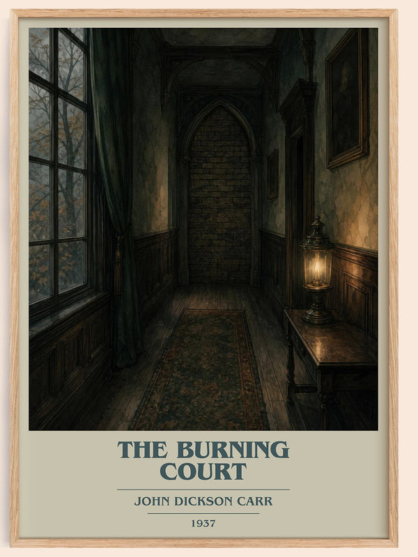 The Burning Court book cover book poster by John Dickson Carr – framed literary art print