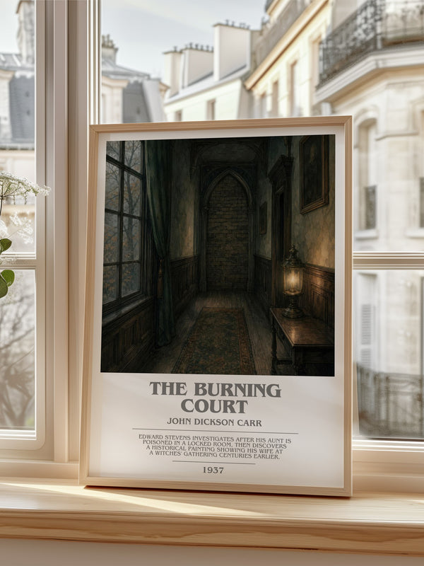 The Burning Court bookish poster colour and style options – John Dickson Carr book art